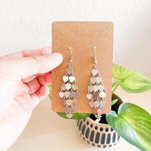 Heart Silver Dangle Earrings